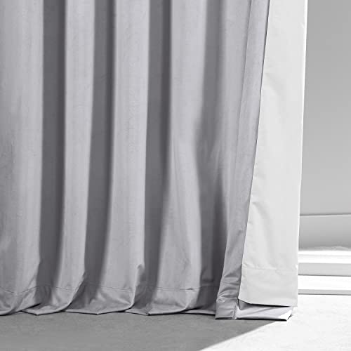 Image of HPD Half Price Drapes Signature Plush Velvet Blackout Curtains for Bedroom (1 Panel), 50W X 96L Hotel Black Out Curtains for Living Room, Thermal Insulated Blackout Curtains for Windows, Concrete Grey