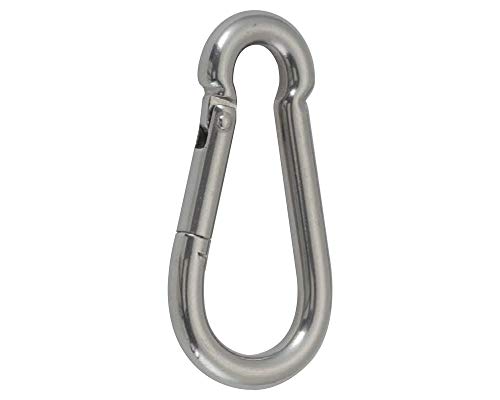 Marine Part Depot Four Stainless Steel Carabiner Spring Snap Links with Screw Lock 4-1/4