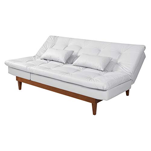 Sofá Cama 3 Lugares Versátil Madero Império Estofados Branco