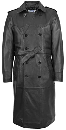 Divergent Retail DR138 Heren Volledige Lengte Leren Jas Classic Zwart - Image 4