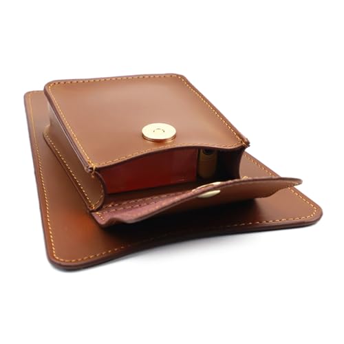 GRABLOOM Stylish Motorcycle PU Leather Fuel Tank Panel Bag Pad Cover Pouch Waterproof Accessories Motorc, Brown