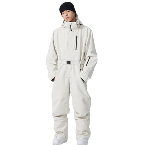 Reviews de Trajes para la nieve para Hombre disponible en línea. 42 SnowElve - Traje de esquí de una pieza para mujeres y hombres, impermeable, aislado, para snowboard, traje de nieve para invierno y exteriores, Blanco, X-Large