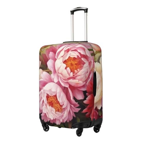 Peony Flowers Blossom Print Luggage Suitcase Covers Elastic Washable Luggage Protector Luggage Covers For Suitcase2