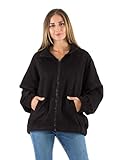 manteau coline velours veste courte Coline - Veste courte pour femme cocooning - Couleur : Noir - Taille : S/M