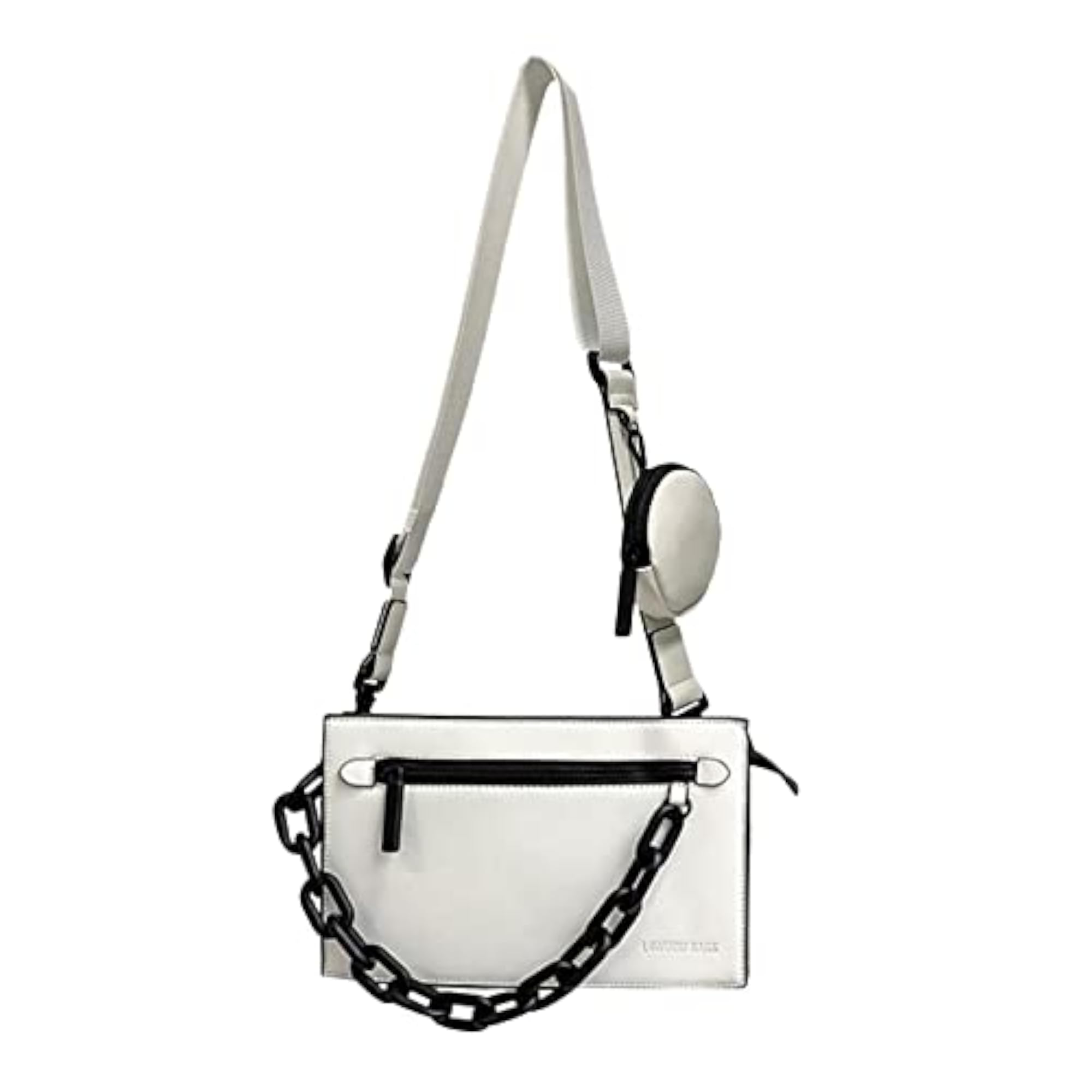 Small White Leather Shoulder Bag for Men