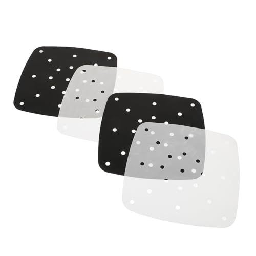 TEMPNAP 4個 耐高温特??エアフライヤー用バスケットマット 黒白各 繰り返し使用可能 ノンスティック キッチンガジェット 蒸し器対応