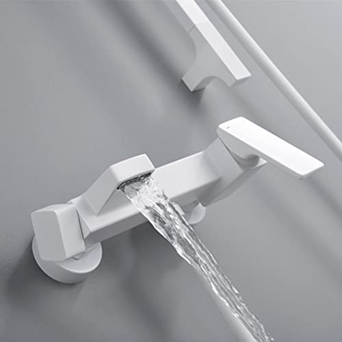 Ensemble de robinet de douche blanc et système de douche mural