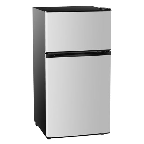 Mini Fridge with Freezer 3.2 Cu.Ft Compact Silver