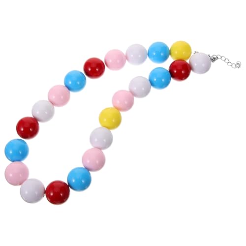 BESPORTBLE Collar de Cuentas Acrílicas Colores Arcoíris Accesorio para Festival y Fiesta de Carnaval Joyas Mujer para Cumpleaños y Eventos Especiales