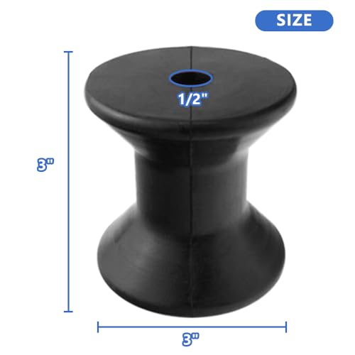 UISKEDS 3 Marine Trailer Bow Roller, 1/2 Welle Heavy Duty Boot Trailer Winch Ständer Gummikiel zum Stoppen des Bootes, Trailer Guiding