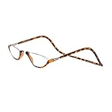 Clic Sonoma Single Vision Half Frame Designer Reading Glasses, Light Tortoise, +2.50