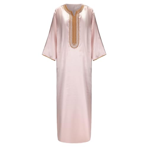 Thobe ramadan abaya de qualité supérieure à col brodé marocain - 3