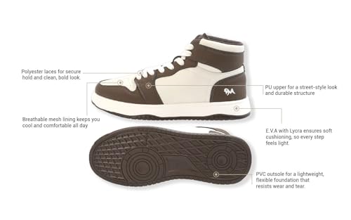 Image of Neeman's The Character High-Tops Sneakers for Men | Crafted with a PU Faux Leather Upper, Comfortable & Flexible PVC Sole Lightweight Traction and Durability