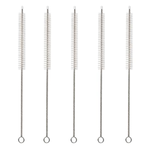 5 Stück 30cm Strohhalm Bürste Strohbürsten aus Edelstahl Reagenzglasbürsten Strohrohrreiniger Pfeifenreiniger Bürste Flaschenbürste