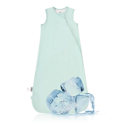 Image of BubblePanda Cooling Summer Sleep Sack 0.5 Tog 6-12 Months Q-Max 0.3 Soft Lightweight Sleep Sack Transition Baby Wearable Blanket Baby Cooling Blanket for Hot Sleeper Night Sweats 2-Way Zipper