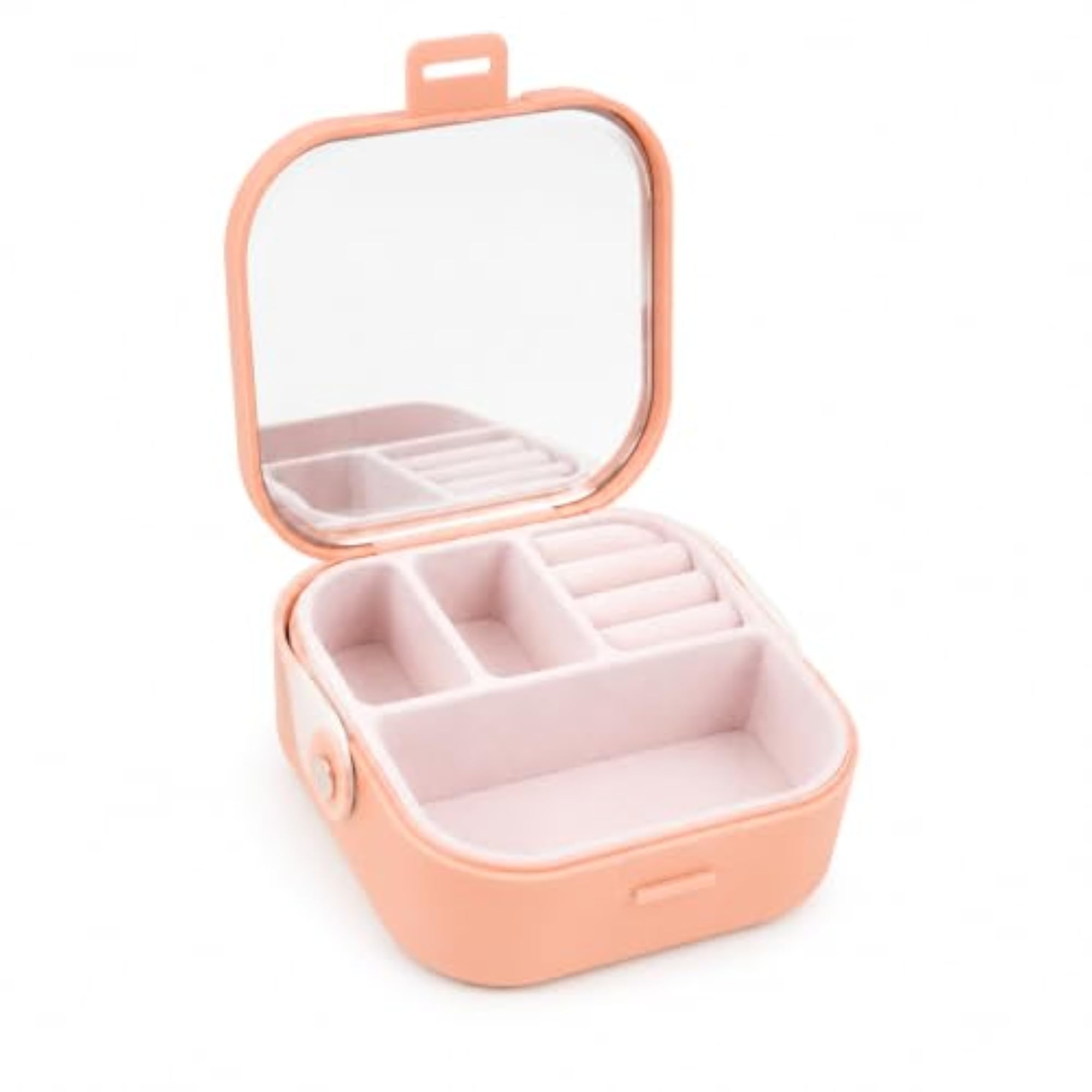 Travel Jewelry Organizer Box with Mirror, Portable Case