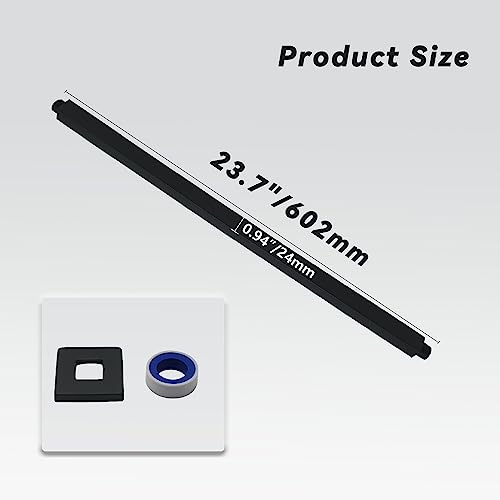 Shower Arm With Flange 24 Inches Ceiling Mount Square Straight Extender Extension Pipe Replacement, Extra Long Shower Arm For Fixed Rain Shower Head Or High Ceiling, Npt 1/2 To G1/2, Matte Black #TOP1