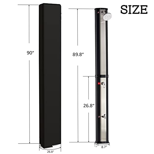 Amgym Outdoor Solar Shower 16 Gallon Heated With Rain & Foot For Backyard Garden Pool Beach, Stainless Steel Brushed Pvc, Silver&Black #TOP6