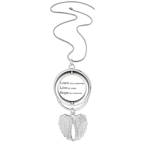Collier ailes d'ange Learn Live Hope cadeau d'anniversaire femme