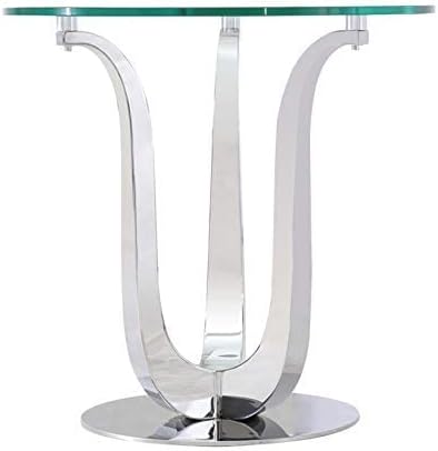 Naples Round Glass Lamp Table | Modern Occasional Living Room Coffee End Table | Small Glass Lamp Bedside Tables | Naples by Oak Furniture King