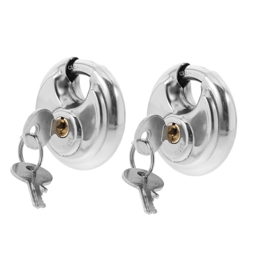 Feltechelectr 2 Stk Disc-Vorhängeschloss Edelstahl Schlüssel