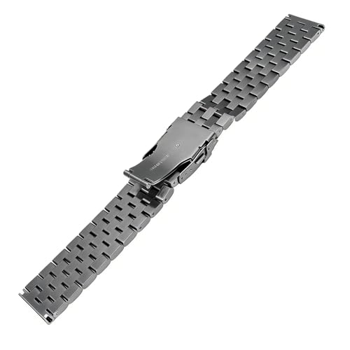 Image of Brushed Metal Watch Bands for Men Women Solid Stainless Steel Watch Band 18 /20 /22 /24 /26mm Watch Bracelet Strap Deployment Double Lock Deployment Buckle Black Silver Blue Gold