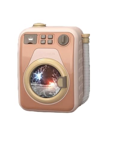 Xiraivke 子供用洗濯機おもちゃセット電動ミニローラー回転可能な運動エネルギー女の子のおままごとギフト (【充電】洗濯機【橘】+長髪人形【着せ替え可能】)