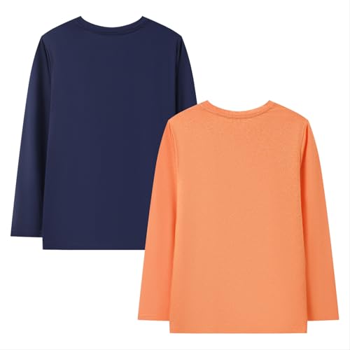Youth Dry-Fit Moisture Wicking Active Athletic Performance Long-Sleeve Tops T-Shirt 2 Packs2