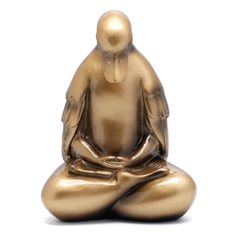 Figura Decorativa de Pato Meditando Dorado en Resina miniatura 5