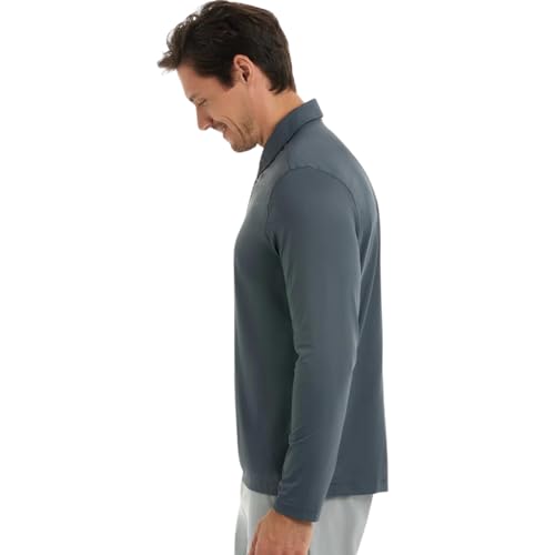Men's UPF 50+ Sun Protection Collared Long Sleeve Active Top3