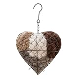 Alpakawolle-Spender, Vogelnest Herz Mit Alpakawolle, Nistmaterial Für Vögel, Faser Vogel Nistherz, Handgefertigtes Vogelnestherz Aus Alpakafasern Für Garten Im Freien, Naturgeschenke Für Vogelliebha