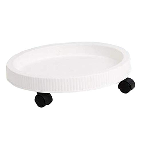 Tubayia Pflanzenroller Rolluntersetzer Blumenuntersetzer Blumentopf Untersetzer mit Rollen (Weiß)