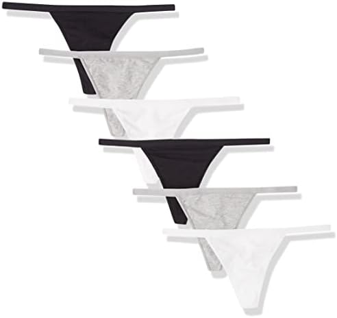 Amazon Essentials Women’s Cotton Thong String Underwear, Pack of 6