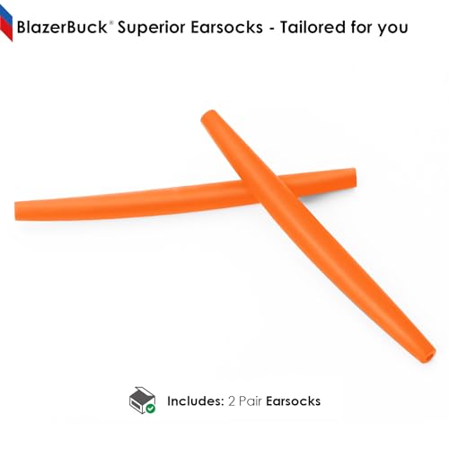 Image of BLAZERBUCK Replacement Temple Sleeves Ear Socks for Oakley Whisker /Juliet /A Wire Sunglass - Black + Orange