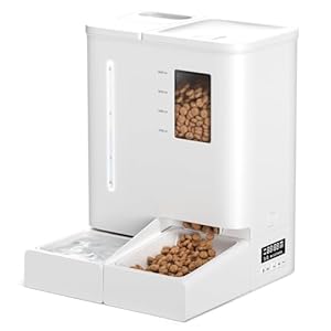 5L Automatic Cat Feeders, 4L Cat Water Dispenser, 2 in 1 Timed Dog Feeders, Automatic Pet Feeder and Waterer with 10s Voice Recorder, Pet Food and Water Dispenser for Cats, Small Dogs
