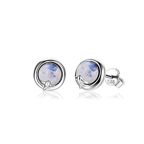 Boucles d'oreilles dauphin pour femme, bijoux de soirée en pierre de lune