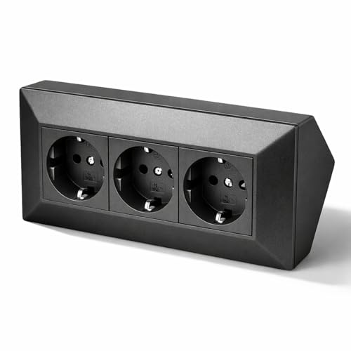 Regleta de 3 enchufes (230 V, 16 A, 3600 W) - color antracita