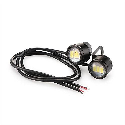 Riloer 1 paio di luci LED Eagle Eye da 12 V 3 W per moto, luci di marcia diurna, impermeabili, luci di retromarcia per specchietti retrovisori, colore bianco