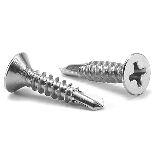 Vis à tôle acier inoxydable 410 tête plate 1,9 cm pour métal