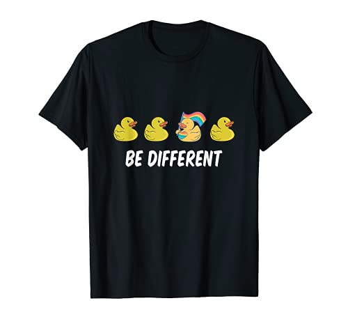 Be different Ente Gay Pride Tier Spruch T-Shirt