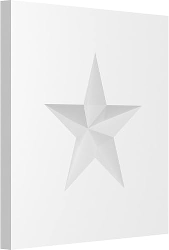 Ekena Millwork ROSP080X080X050SDG06 Roseta de estrella Sedgwick estándar con borde cuadrado, 8 pulgadas de ancho x 8 pulgadas de alto x 12 "P