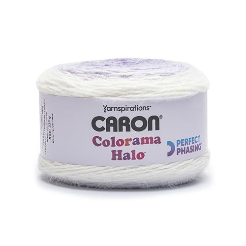 Image of Caron Colorama Halo Cake Caron Lavender Frost Yarn - 2 Pack of 8oz /226.79g - 71% Acrylic,18% Nylon,11% Polyester - #5 Bulky - 60 Yards for Knitting, Crocheting & Crafts