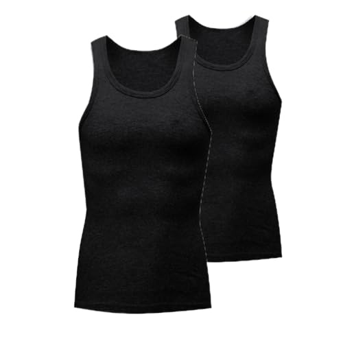 Men's A-Shirt Tank Tops 2 Pack Workout Muscle T-Shirt Guys Casual Wife Beater Shirts Fitness Gym...
