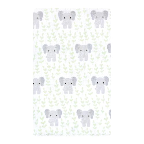 Image of Hudson Baby Unisex Baby Cotton Flannel Burp Cloths 10-Pack, Leafy Elephant, One Size