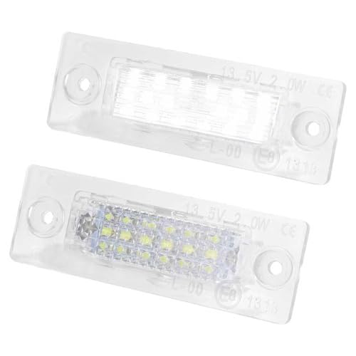 Flaconi 2PCS LED Luz de Matrícula para Coche,LED Luz de la Placa del Auto,12v 6500K Luces de Placa del Auto,Para Reparación y Reemplazo de luces de Iluminación de la Placa de Automóvil (V/W Blanco A)