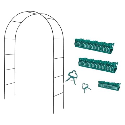 Black Garden Arch Arbors, Trellis for Climbing Plants with Garden Clips, Two Way Assemble Wedding Decoration Metal Arch,Black Cover
