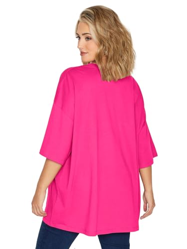 Image of LEOTUDE Women's Cotton Regular Fit Half Sleeve Oversized Tshirt, Round Neck Longline Drop Shoulder | ful Printed Combo T-Shirt (Pack Of 3)