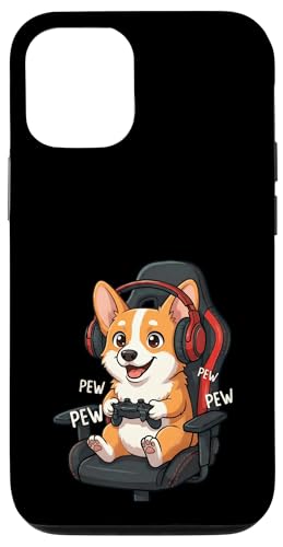Corgi Gamer Dog �r�f�I�Q�[���v���[���[ �Q�[���X�g���[�}�[ �X�}�z�P�[�X iPhone 12/12 Pro �p