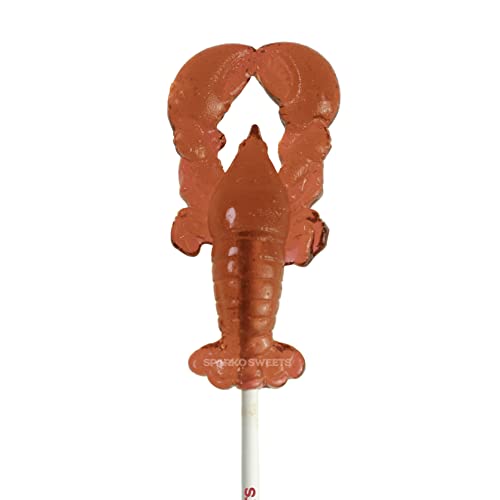 Watermelon Lobster Lollipops, 3.5 Inches Tall Large Candy, Red, 25 Count #TOP21