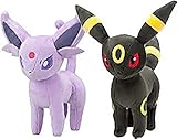 Nucifer 2 Pack of Espeon and Umbreon Plush Figure Toy for Christmas Valentine's Day (8 inch )